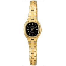 Pulsar PPH104 Women's Dress Gold Tone Black Dial Watch