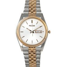 Pulsar Women's Two-Tone/White Rolex Style Bracelet Watch - PXX006