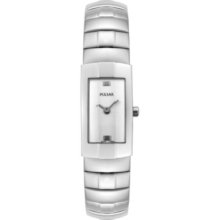 Pulsar Women's White Dial Stainless Steel Watch