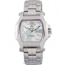 Reactor Ladies Quark2 White MOP Dial Square Stainless Case 65005