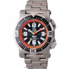 Reactor Poseidon Titanium Dive Watch Black Dial with Orange 54008