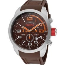 Red Line Watches Men's Overdrive Chronograph Brown Dial Brown Rubber