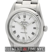 Rolex Air-King Stainless Steel White Roman Dial 34mm