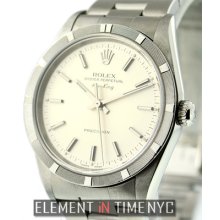 Rolex Air-king Stainless Steel 34mm Silver Stick Dial 14010m