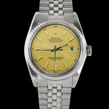 Rolex date just gents watch SS rolex jubilee bracelet fluted bezel