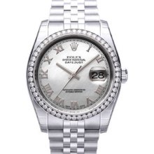 Rolex Datejust 36mm Steel/White Gold Mens Watch 116244