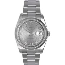 Rolex Datejust Men's Steel Watch White Roman Dial 116200