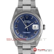 Rolex Mens Datejust Blue Roman Oyster Band