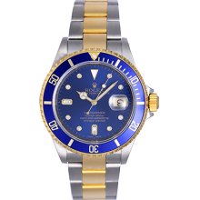 Rolex Submariner Men's 2-Tone Watch 16613 with Custom Diamond Dial