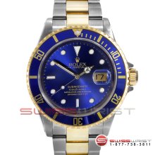 Rolex Submariner Two Tone Blue Dial - Bezel 16613