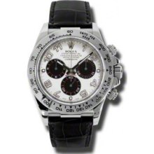 Rolex Watches Daytona White Gold Leather Strap 116519 wa