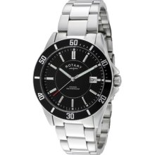 Rotary Gb02800-04 Men's Havana Black Dial Stainless Steel Watch