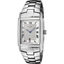 Rotary Men's Silver Textured Dial Stainless Steel Watch ...