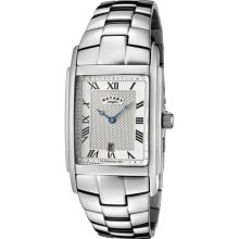 Rotary Men's Silver Textured Dial Stainless Steel
