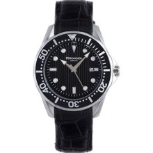 Rudiger Men's Chemnitz Black IP Rotating Bezel Luminous Dial Date ...