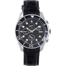 Rudiger Men's Chemnitz Black IP Rotating Bezel Black Dial Date Ch ...