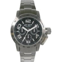 San Remo Men's Watch in Silver with Black Chronograph Dial ...