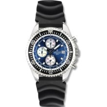 Sartego Men's Diver Quartz Blue Dial Mother Of Pearl Chronograph Strap SPC43-R