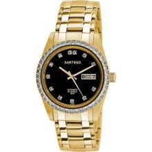 Sartego SGBK04 Gold Tone Automatic Dress Black Dial ...