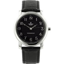 Sartego Toledo Round Face Black Leather Band Quartz Watch