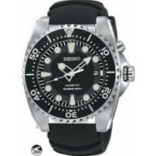 Seiko Black Dive Watch W/ Silver Case