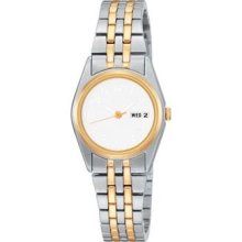 Seiko Ladies Two-Tone White Dial Watch