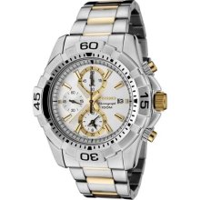 Seiko Men's SNAE27 Chronograph Silver Dial Two-Tone Alarm