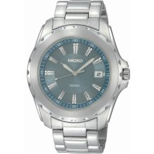 Seiko Men's Stainless Steel Light Blue Dial Quartz SGEE71