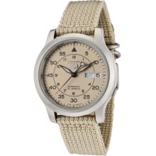 Seiko Watch Snk803k2 Men's Seiko 5 Automatic Beige Fabric