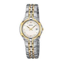 Seiko Womens Two Tone Quartz Watch Sxd646 Msrp $270