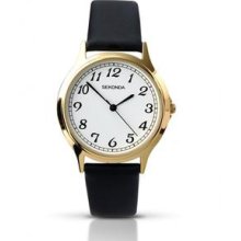 Sekonda Gents Watch 3134 Gold Tone Black Strap Rrp Â£39.99