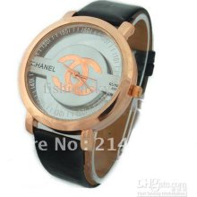 Sell. Vogue 6010 Quartz Analog Watch With Strips Hour Marks Leather