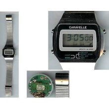 Silver Colored Digital Caravelle Mulit Alarm Watch