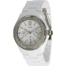 Silver-Tone & Crystal Chronograph Watch