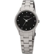 Skagen Black Dial With Silver Links Women's Watch 347ssxb