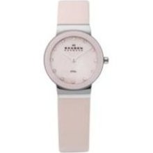 Skagen Denmark Pink Dial Glitz Markers Ladies Watch 358SSLP ...