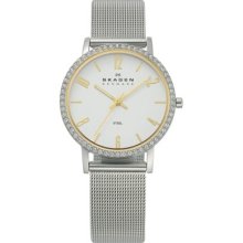 Skagen Ladies Stainless Steel Crystal Dress Watch White 922SGS