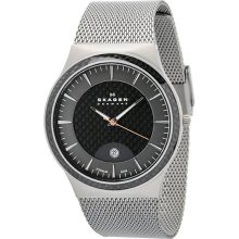 Skagen Men's 234XXLT Carbon Fiber Dial Stainless Steel Watch Watch