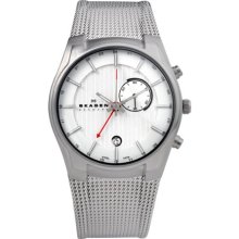 Skagen Men's Designer 853XLSSC Silver Stainless-Steel Swiss Quartz Watch with Silver Dial