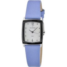 Skagen Women's Rectangular Leather Strap Watch ...