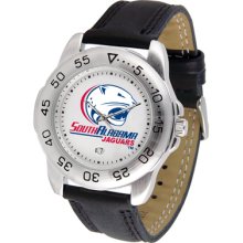 South Alabama Jaguars Logo- Mens Sport Leather Watch