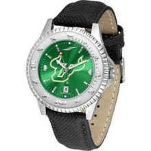 South Florida USF Bulls Men's Leather Wristwatch