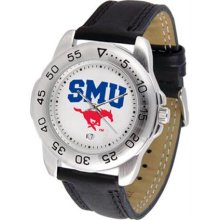 Southern Methodist Mustangs SMU Mens Leather Sports Watch