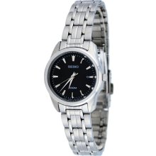 Stainless Steel Case And Bracelet Quartz Black Dial Date Display