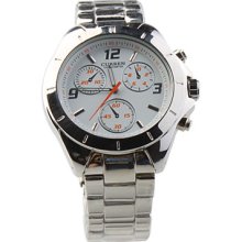 Stainless Steel Wrist Watch Men for White Dial