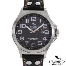 Strumento Marino Sm046lss/Bk Stainless Steel Men's Watch Free Us Shipp