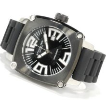 Stuhrling Original Men's Milano Piazza Rubber Strap Watch BLACK