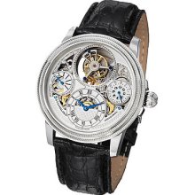 Stuhrling Original Watches Men's Saturnalia Tourbillon Silver Tone Dia