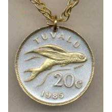 Stunning Tuvalu Flying Fish Coin Cut Outs In Gold Filled Bezels-n-167