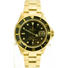 Submariner 18K Gold Model 16618 Black Face 1990's Model